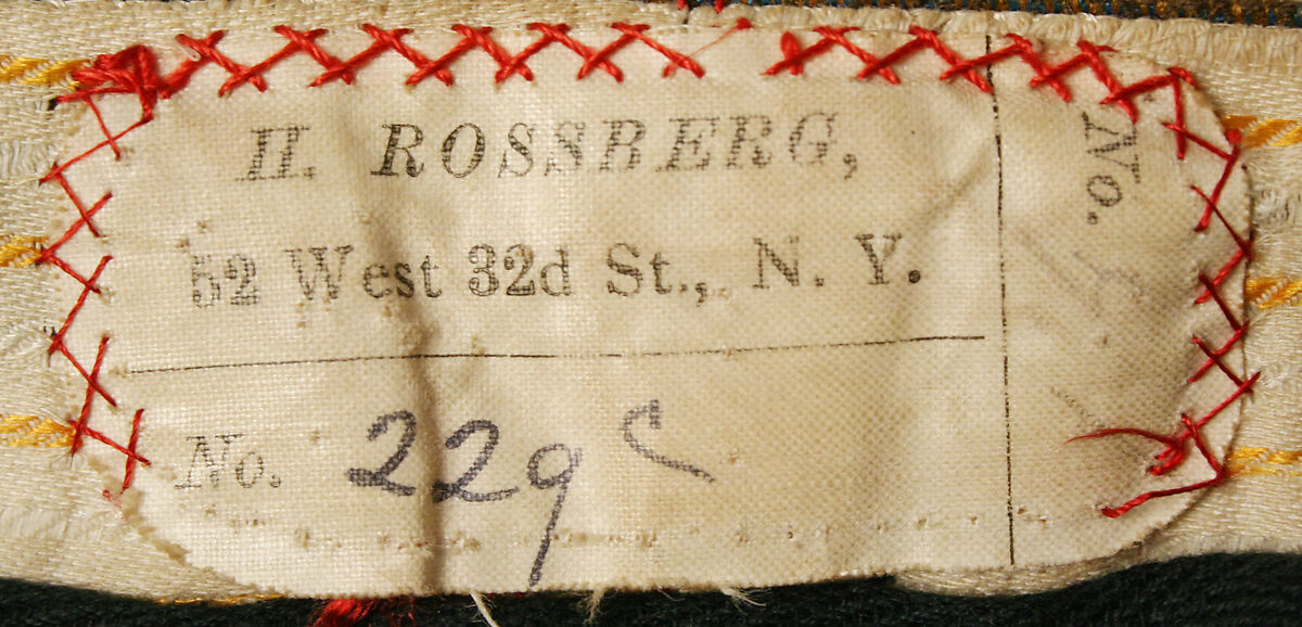 Wedding ensemble, Herman Rossberg (American, active 1880s), wool, American