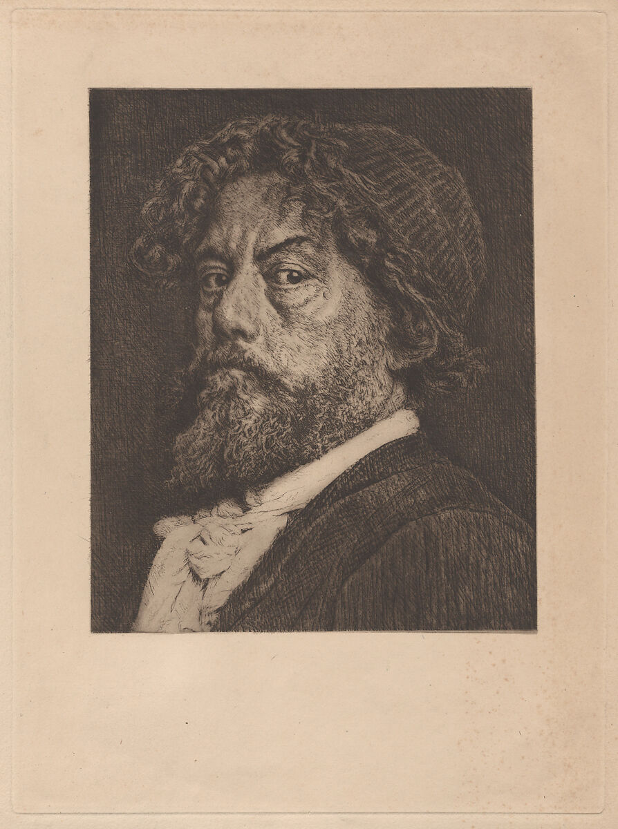 Portrait of the artist, Marcellin Desboutin (French, Cérilly 1823–1902 Nice)  , after Jean Desboutin, Drypoint on heliogravure 