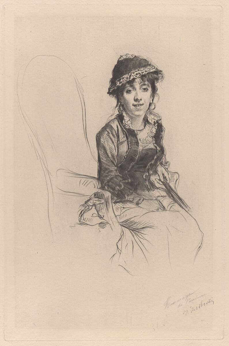 Portrait of Emma Dauvilliers, Marcellin Desboutin (French, Cérilly 1823–1902 Nice), Drypoint 