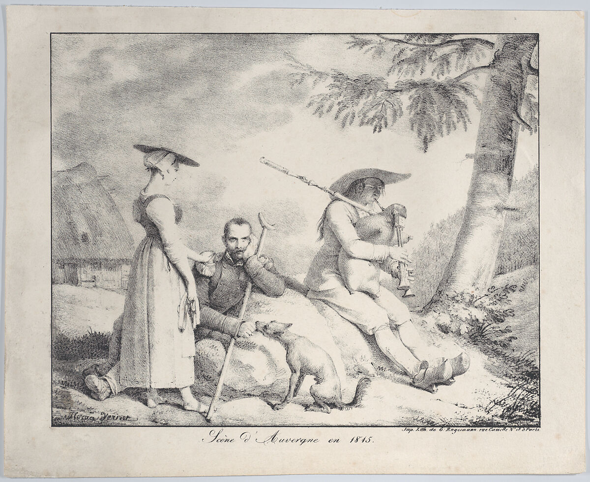 Scene of Auvergne in 1815, Horace Vernet (French, Paris 1789–1863 Paris), Lithograph; first state of two 