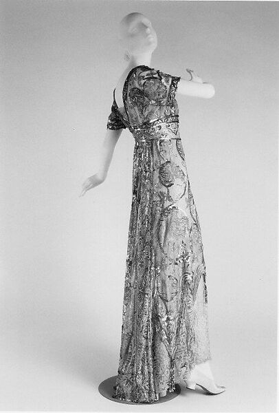 Evening dress, Callot Soeurs (French, active 1895–1937), cotton, silk, metal, French