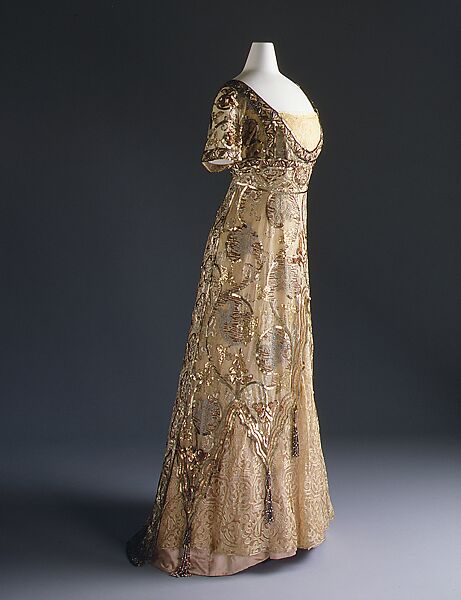 Evening dress, Callot Soeurs (French, active 1895–1937), cotton, silk, metal, French