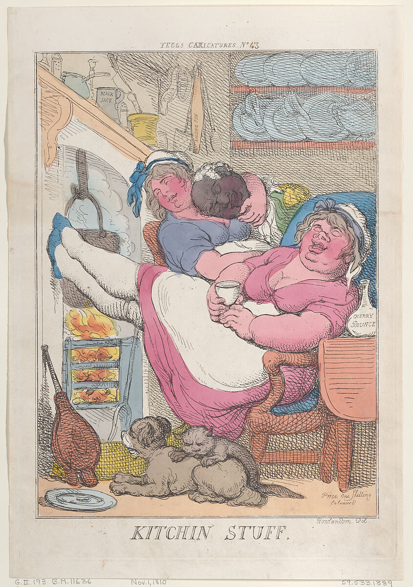 Kitchin Stuff, Thomas Rowlandson (British, London 1757–1827 London), Hand-colored etching 