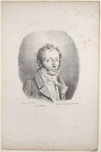 Lithograph of the artist's father, Carle Vernet
