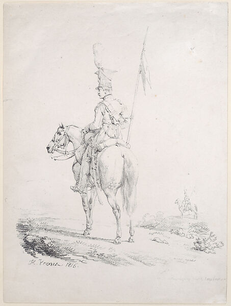The Lancer, Horace Vernet (French, Paris 1789–1863 Paris), Lithograph; only state 