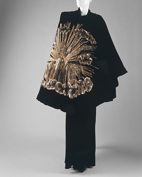 "Apollo of Versailles", Schiaparelli (French, founded 1927), silk, metallic, French