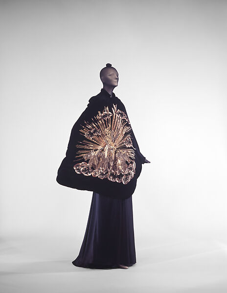 "Apollo of Versailles", Schiaparelli (French, founded 1927), silk, metallic, French