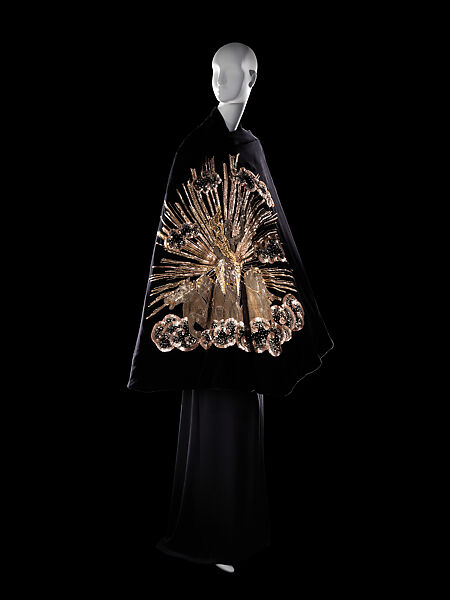 "Apollo of Versailles", Schiaparelli (French, founded 1927), silk, metallic, French