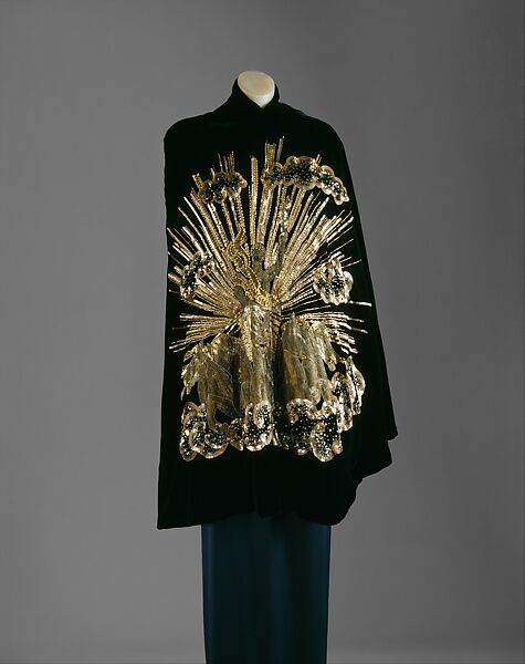 "Apollo of Versailles", Schiaparelli (French, founded 1927), silk, metallic, French 