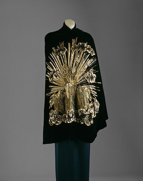 "Apollo of Versailles", Schiaparelli  French, silk, metallic, French