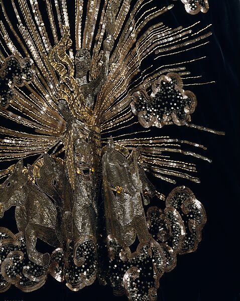 "Apollo of Versailles", Schiaparelli (French, founded 1927), silk, metallic, French