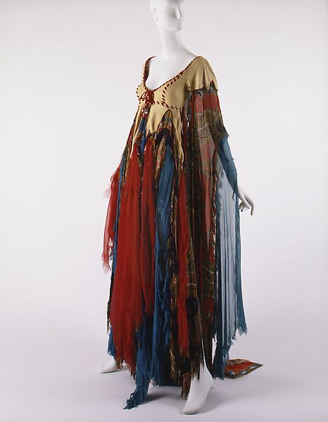 Dress, Giorgio di Sant'Angelo (American, born Italy, 1933–1989), synthetic fiber, suede, cotton, feathers, glass, shell, stone, plastic, American