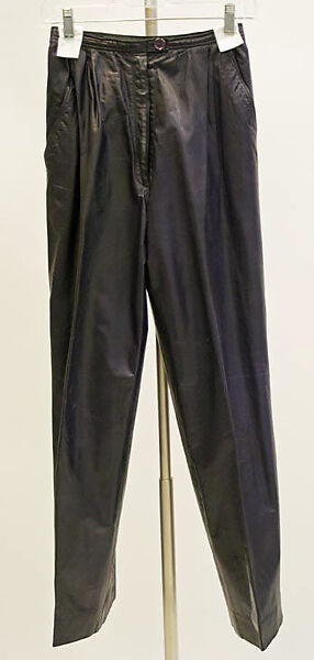 Ensemble, Halston (American, Des Moines, Iowa 1932–1990 San Francisco, California), leather, rayon, American