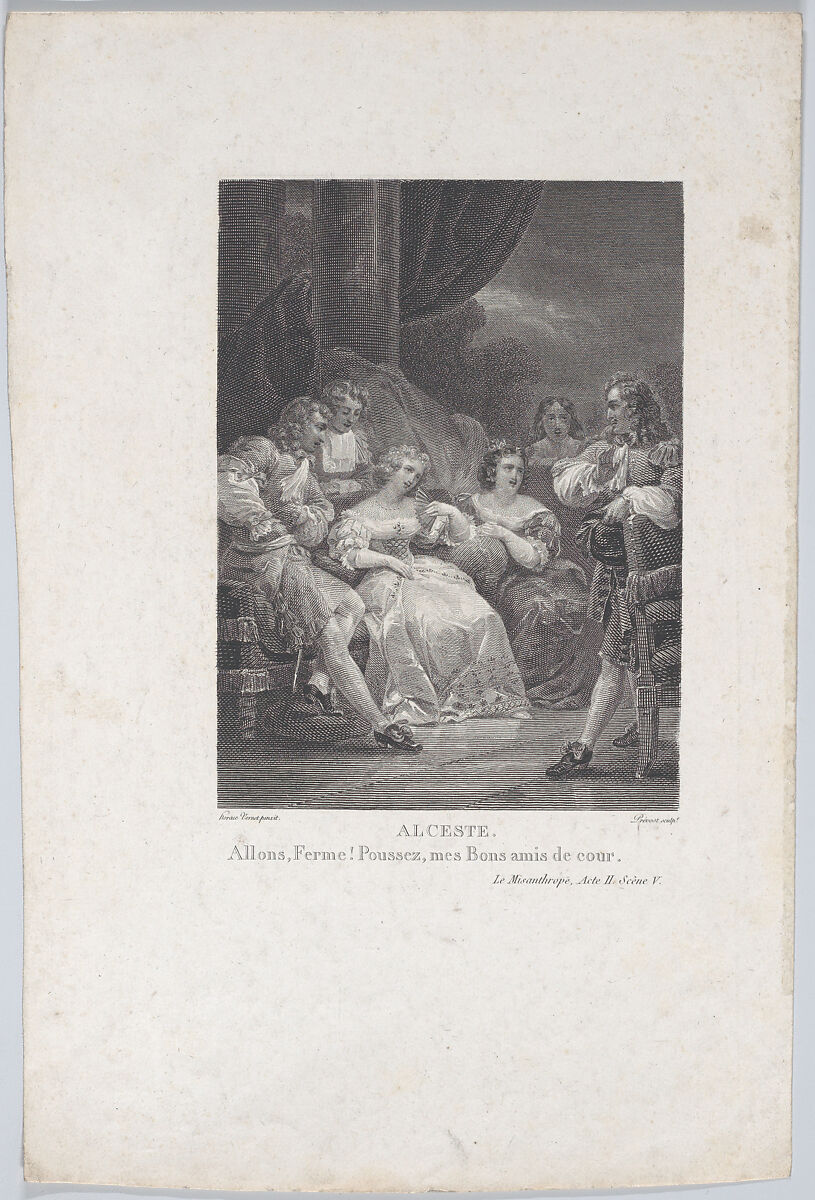 Alceste, After Horace Vernet (French, Paris 1789–1863 Paris), Engraving 