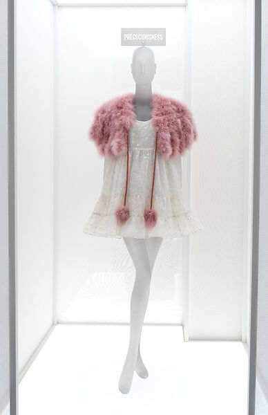 Ensemble, Anna Sui (American, born 1955), Cotton, silk, feathers, plastic, synthetic, faux leather, leather, metal, American