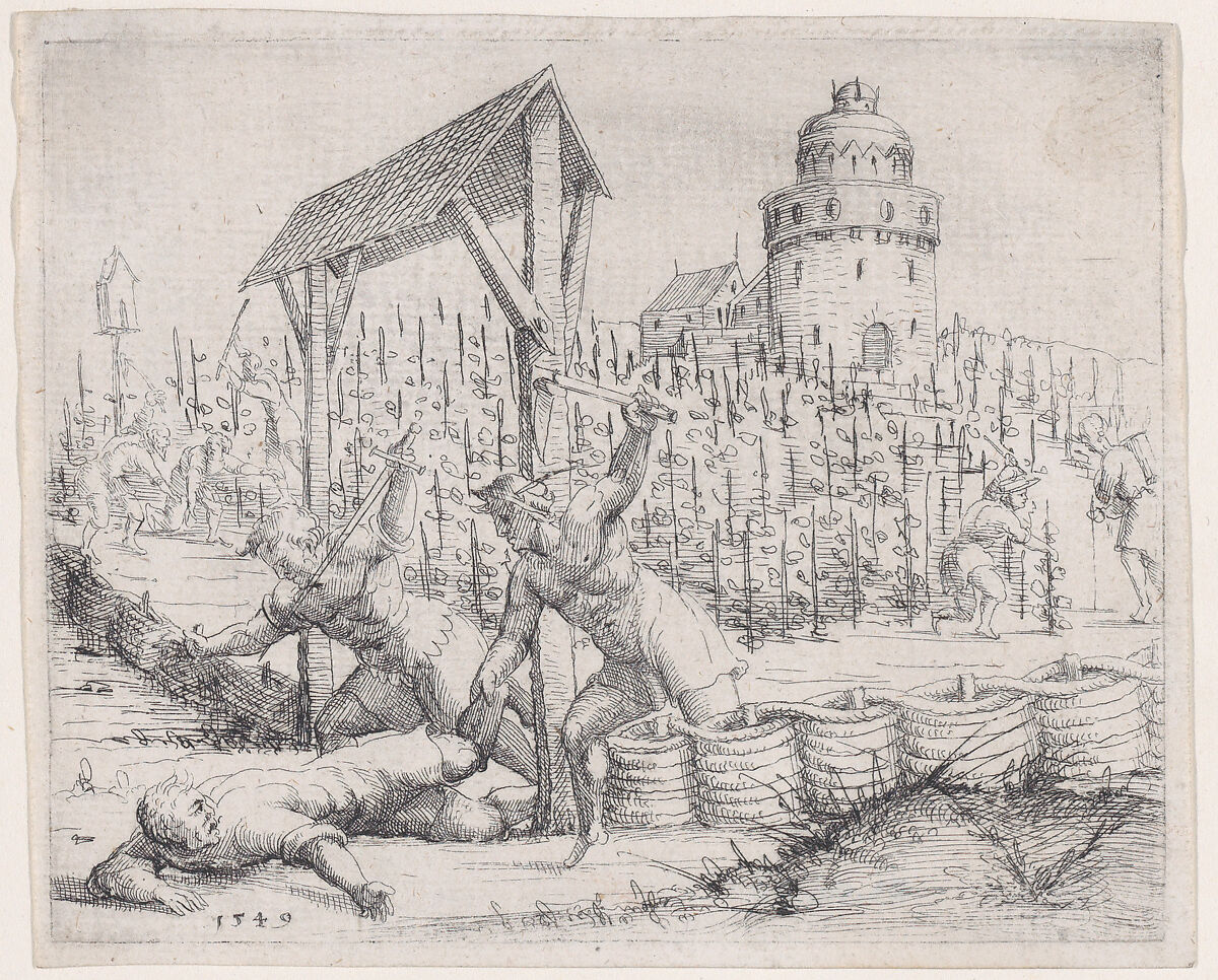 The Parable of the Husbandman and the Vineyard, from Old and New Testaments, Augustin Hirschvogel (German, Nuremberg 1503–1553 Vienna), Etching 