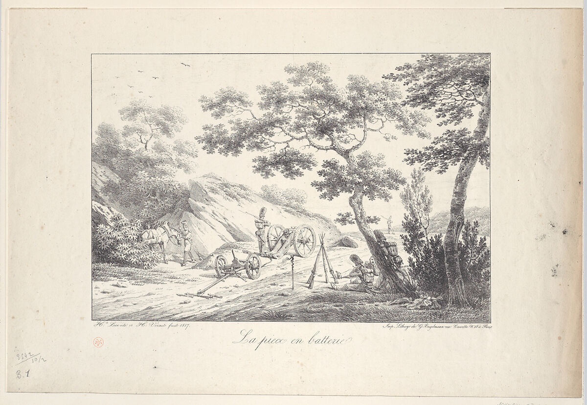 The Battery Group, Horace Vernet (French, Paris 1789–1863 Paris), Lithograph; only state 