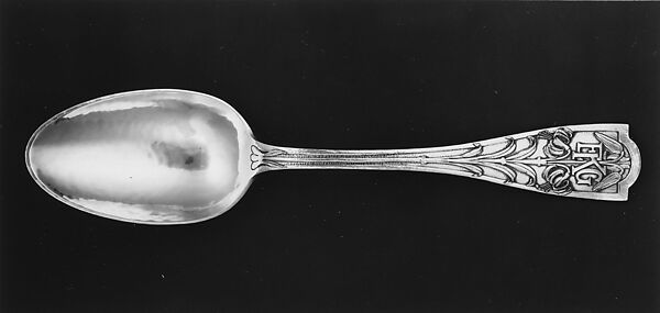 Table Spoon, Designed by George Washington Maher (1864–1926), Silver, American 