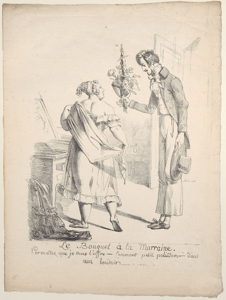 The Godmother's Bouquet, Baron Dominique Vivant Denon (French, Givry 1747–1825 Paris), Lithograph 