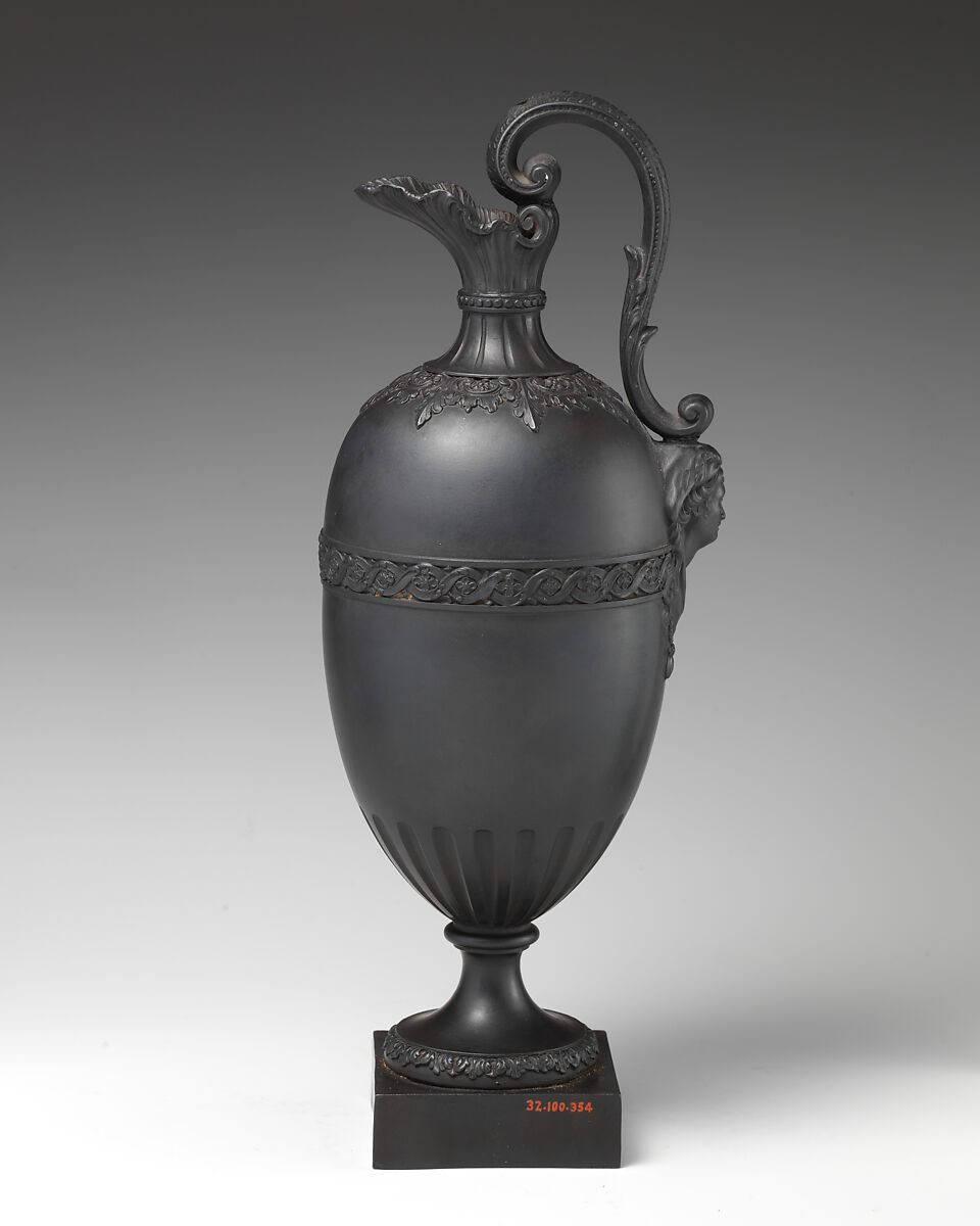 Ewer (one of a pair), Attributed to Church Works (Hanley, Staffordshire), Black basalt (stoneware), British, Staffordshire 