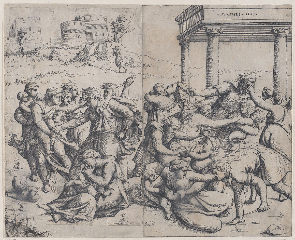 The Massacre of the Innocents, Augustin Hirschvogel (German, Nuremberg 1503–1553 Vienna), Etching 