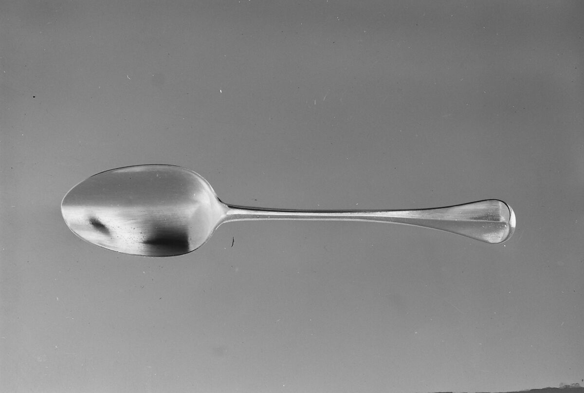 Table Spoon, Probably Henry Pratt (1709–1749), Silver, American 