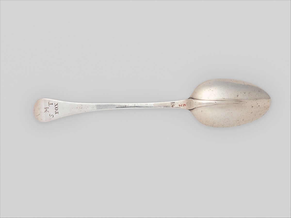 Table Spoon, Probably Henry Pratt (1709–1749), Silver, American
