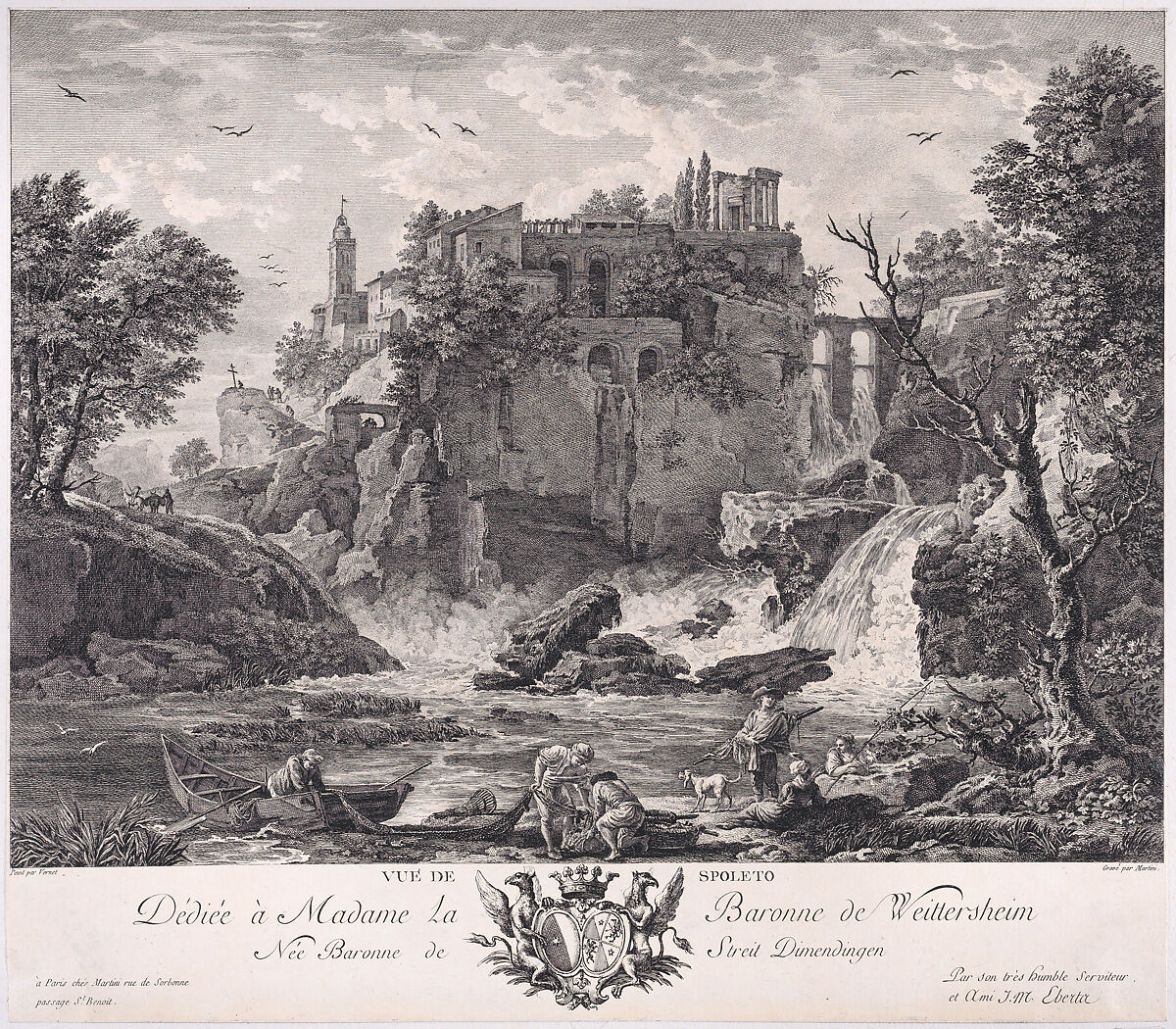View of Spoleto, After Joseph Vernet (French, Avignon 1714–1789 Paris), Engraving 