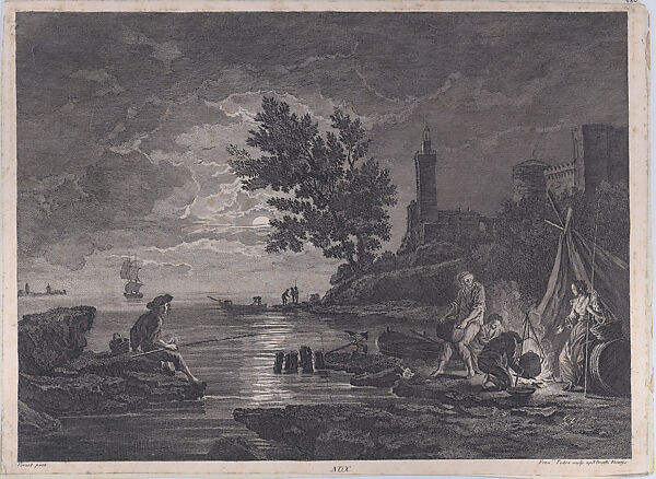 Night, After Joseph Vernet (French, Avignon 1714–1789 Paris), Engraving 