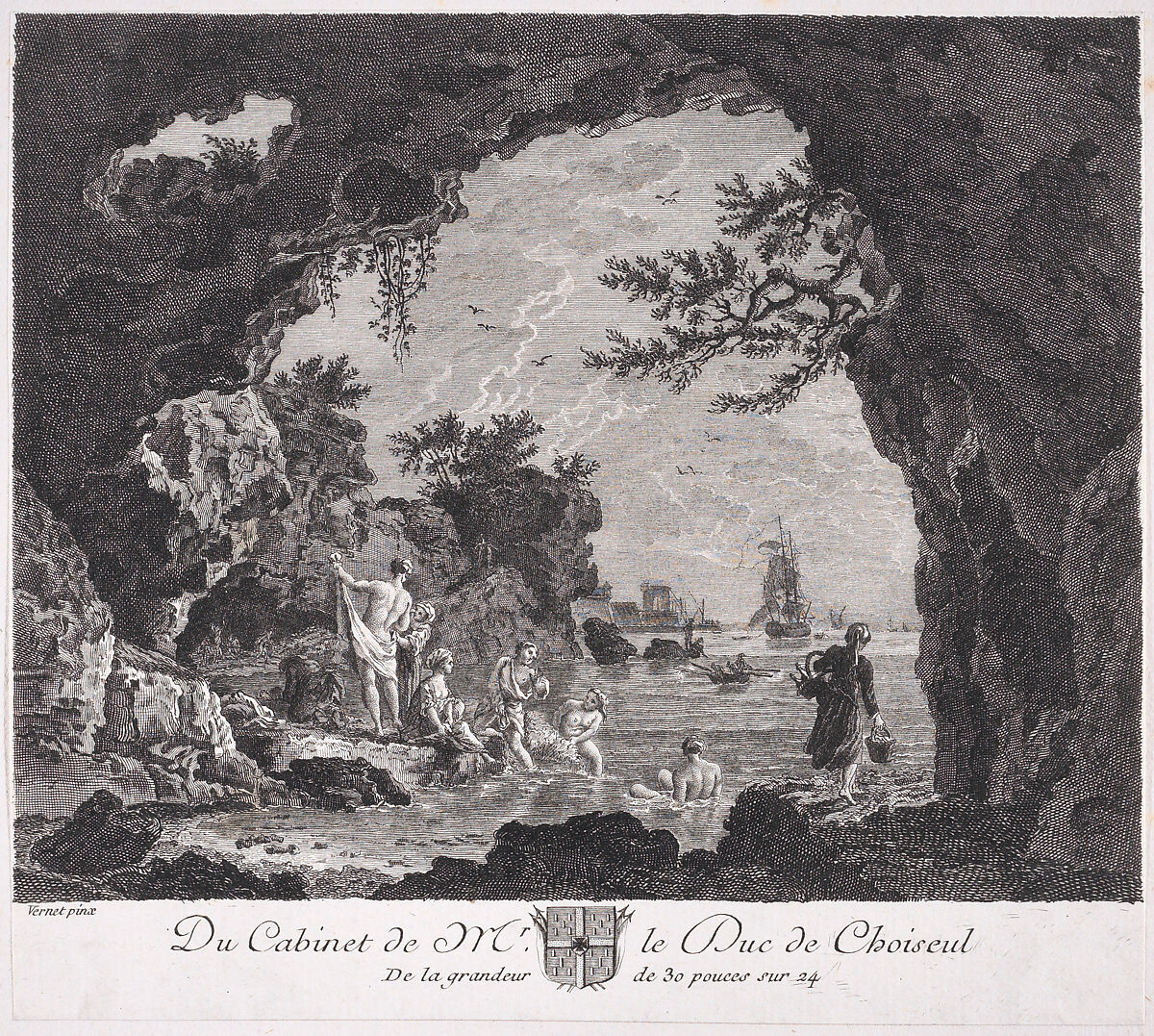 The Bathers, After Joseph Vernet (French, Avignon 1714–1789 Paris), Engraving 