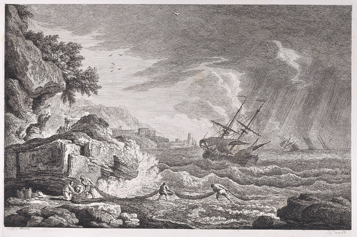 Harbor Scene, After Joseph Vernet (French, Avignon 1714–1789 Paris), Engraving 