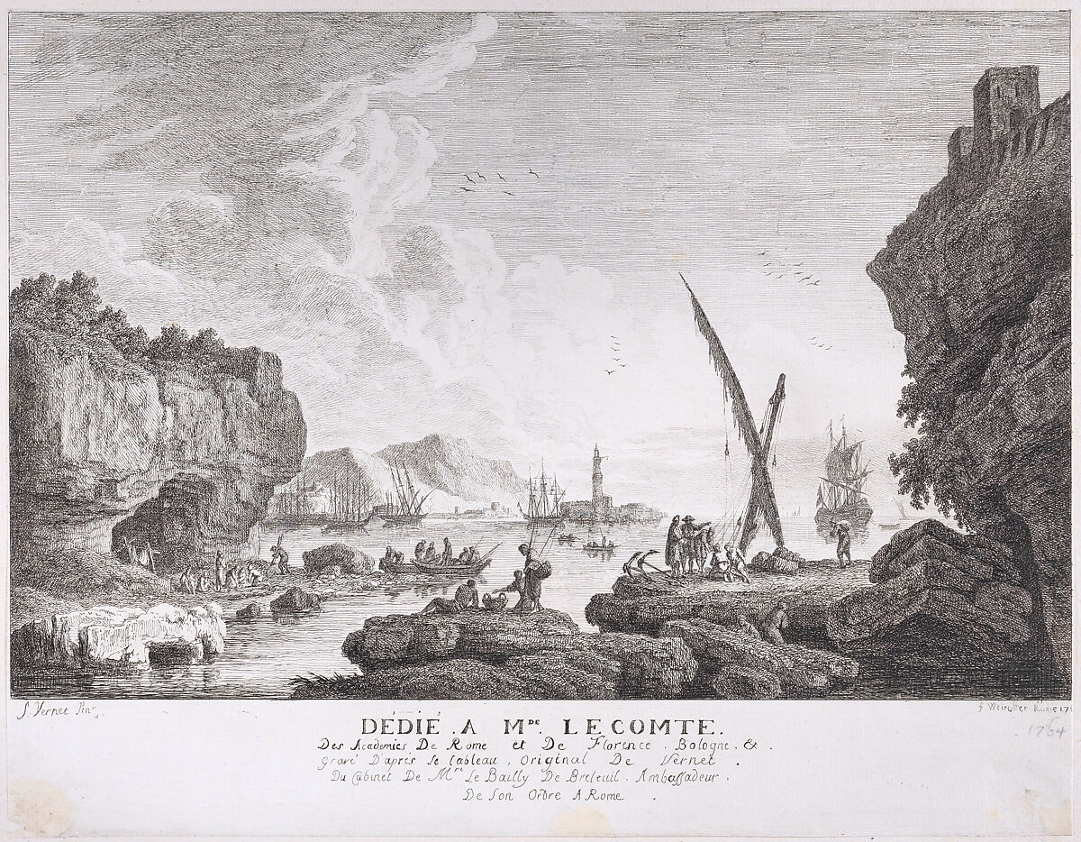 Harbor Scene, After Joseph Vernet (French, Avignon 1714–1789 Paris), Etching 