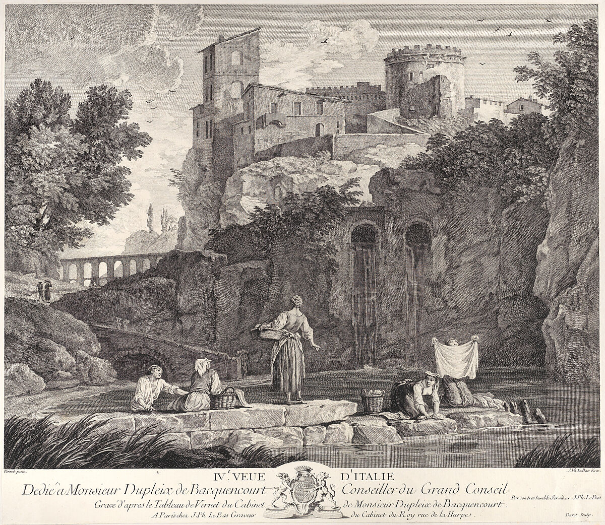 Fourth View of Italy, After Joseph Vernet (French, Avignon 1714–1789 Paris), Engraving; first state of two 