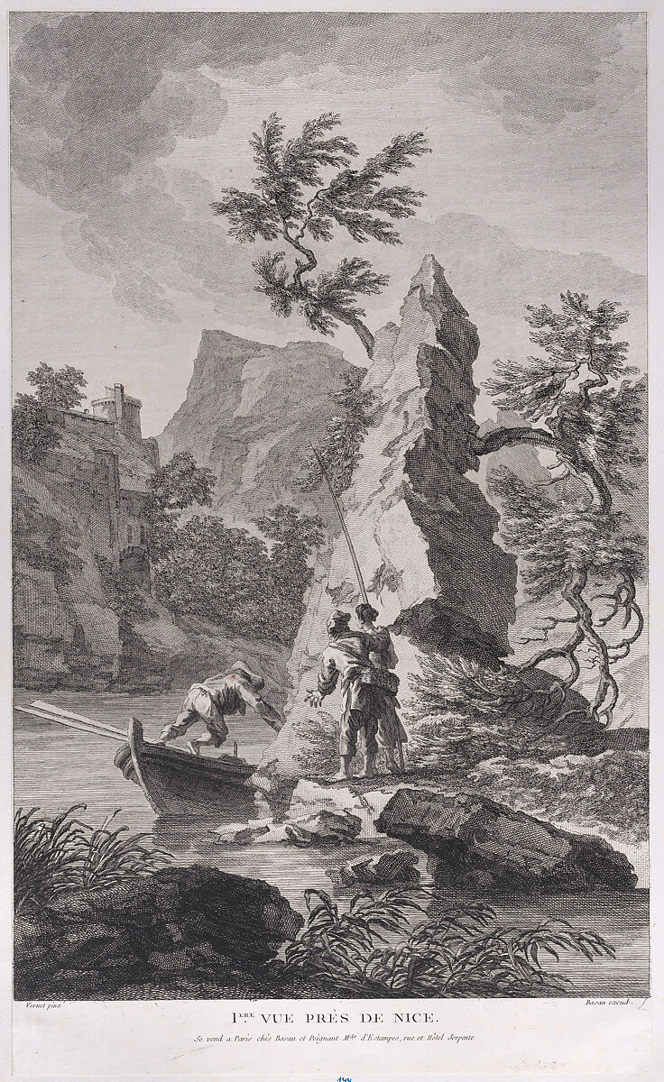 First View Close to Nice, After Joseph Vernet (French, Avignon 1714–1789 Paris), Engraving 