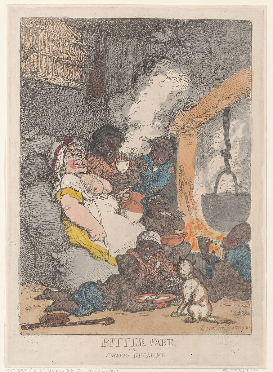 Bitter Fare or Sweeps Regaling, Thomas Rowlandson (British, London 1757–1827 London), Hand-colored etching 