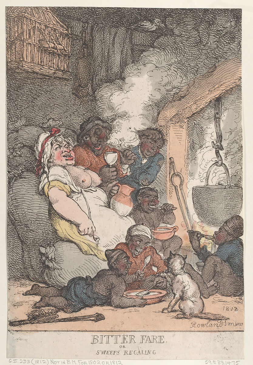 Bitter Fare or Sweeps Regaling, Thomas Rowlandson (British, London 1757–1827 London), Hand-colored etching 