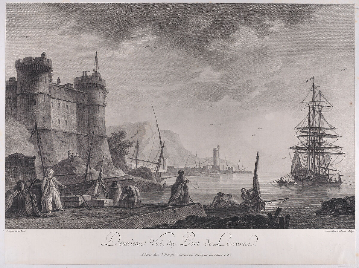 Second View of the Port of Livourne, After Joseph Vernet (French, Avignon 1714–1789 Paris), Engraving 