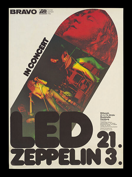 Led Zeppelin In Concert at Musikhalle, Hamburg, Germany, Jimmy Page (British, Heston, born 1944), Paper 