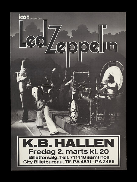 Led Zeppelin at K.B. Hallen, Copenhagen, Denmark, Led Zeppelin, Paper 