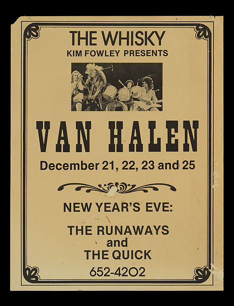 Van Halen & The Runaways at the Whiskey-A-Go-Go, Edward Lodewijk "Eddie" Van Halen (American, born Nijmegen, Netherlands, 1955), Paper 