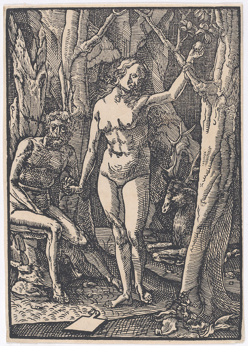 The Fall of Man, Ludwig Krug (German, Nuremberg ca. 1488–1532 Nuremberg), Woodcut; third state of three 