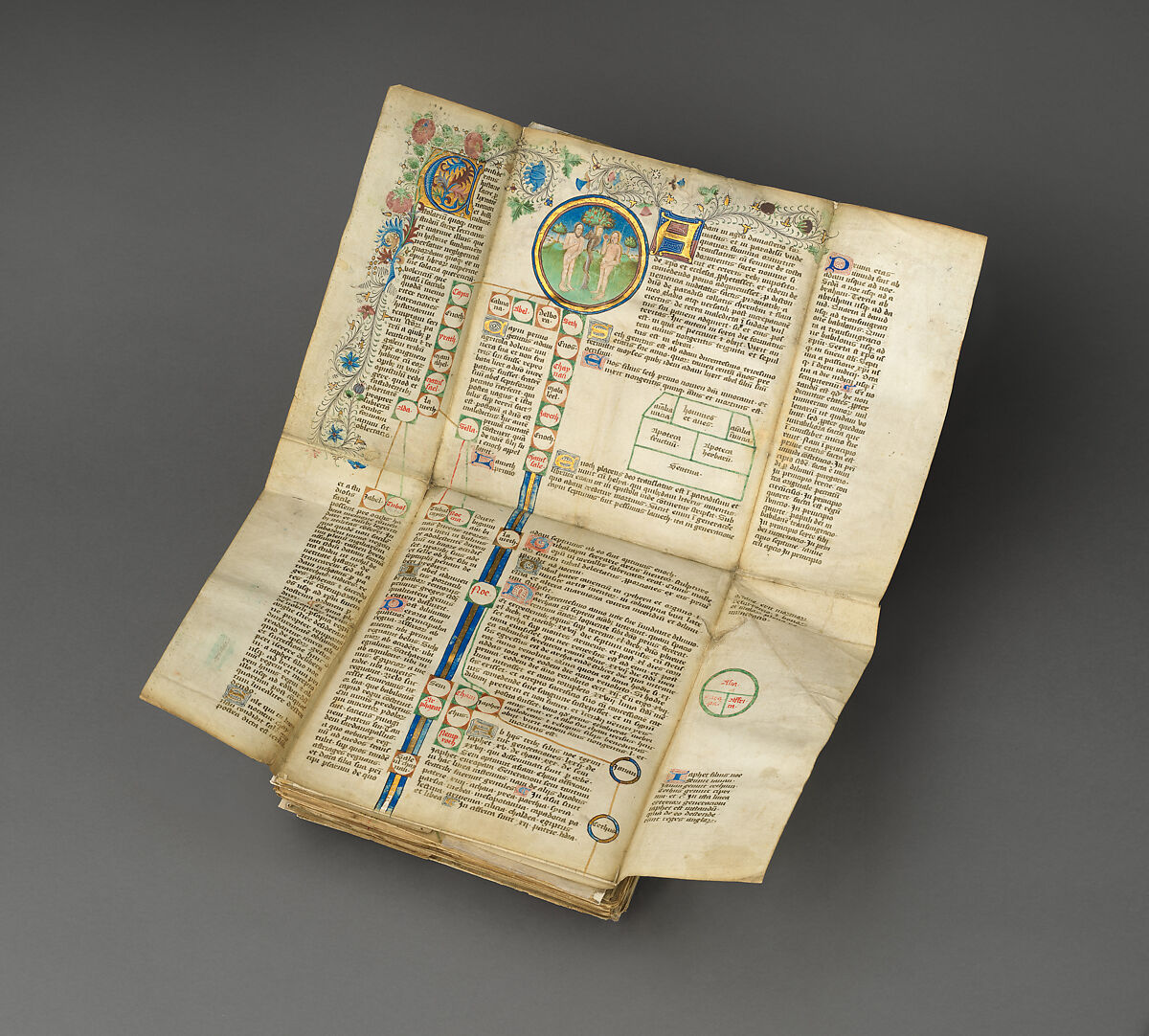 Genealogical Chronicle of the Kings of England, Opaque watercolor, ink, and gold on parchment, British 