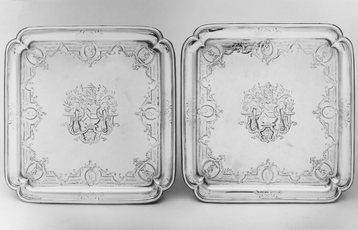 Salver (one of a pair), Paul de Lamerie (British, 1688–1751, active 1712–51), Silver, British, London