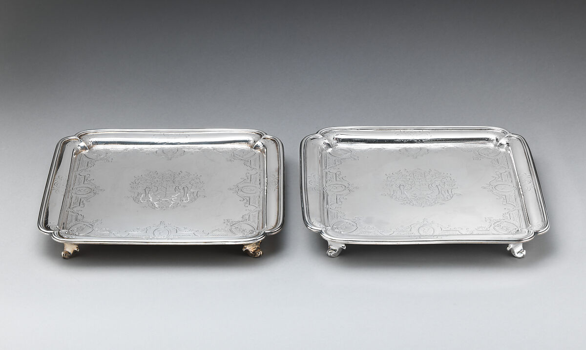 Salver (one of a pair), Paul de Lamerie (British, 1688–1751, active 1712–51), Silver, British, London