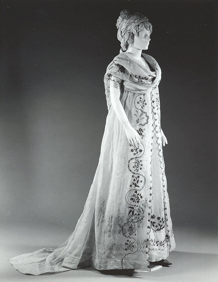 Ensemble, cotton, silk, probably European