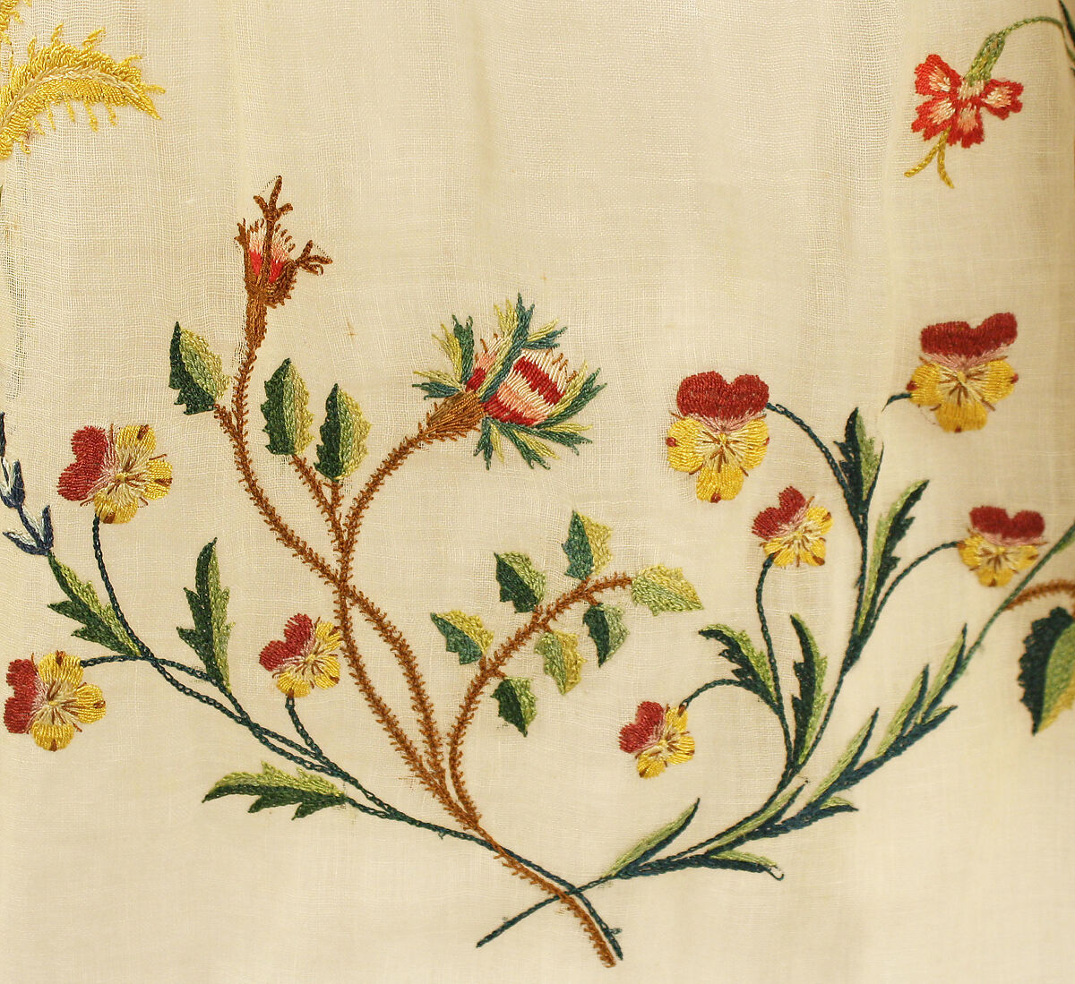 Ensemble, cotton, silk, probably European