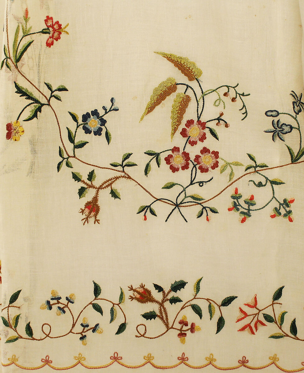 Ensemble, cotton, silk, probably European