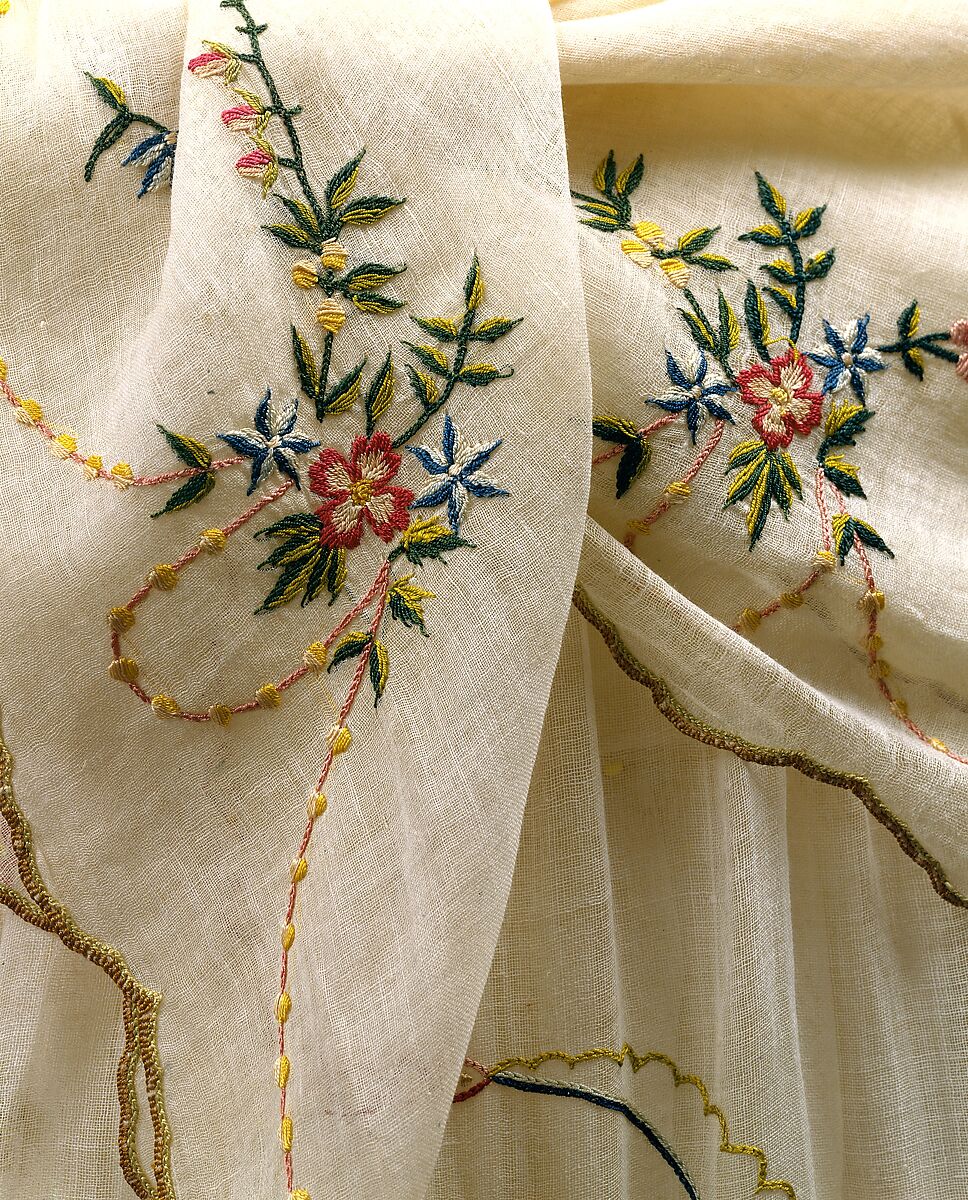 Ensemble, cotton, silk, probably European