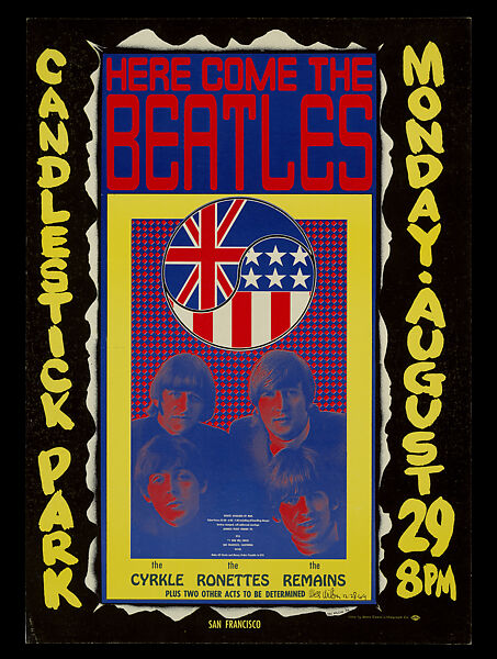 The Beatles at Candlestick Park, San Francisco, CA, Wes Wilson, Paper 