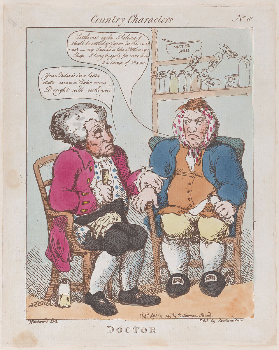 Doctor, Thomas Rowlandson (British, London 1757–1827 London), Hand-colored etching 